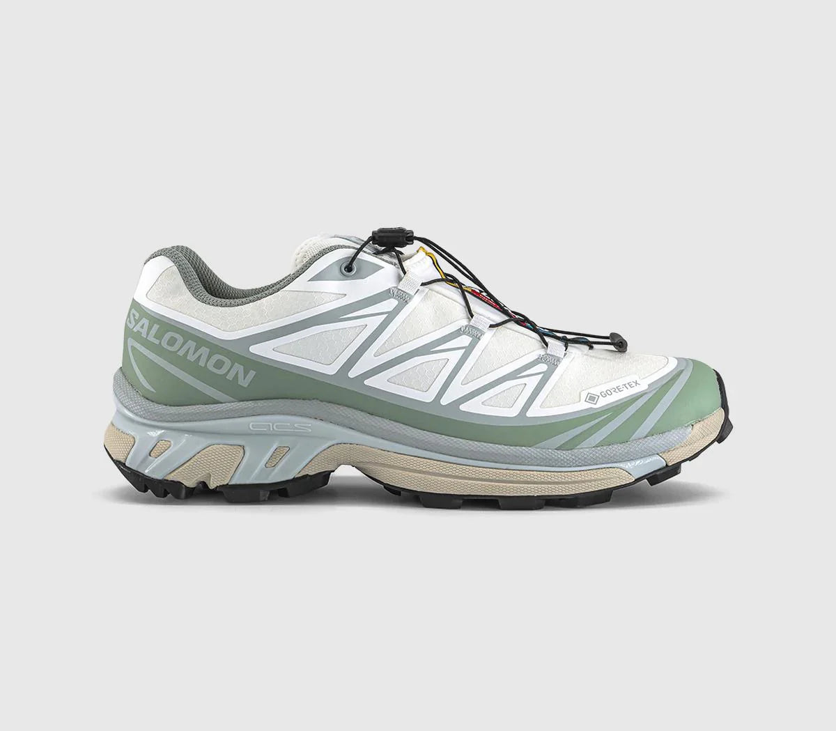 Salomon XT-6 GTX Trainers White Green Milieu Ice Flow UK Size 9