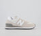 New Balance 574 Light Grey White Black Green Leaf Trainers UK Size 4