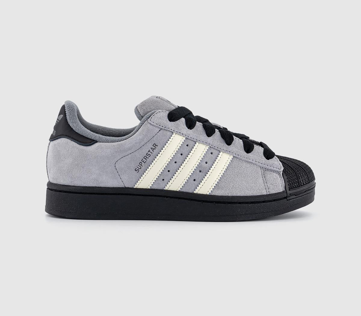 adidas Superstar Il Trainers Grey Cream White Black UK Size 5