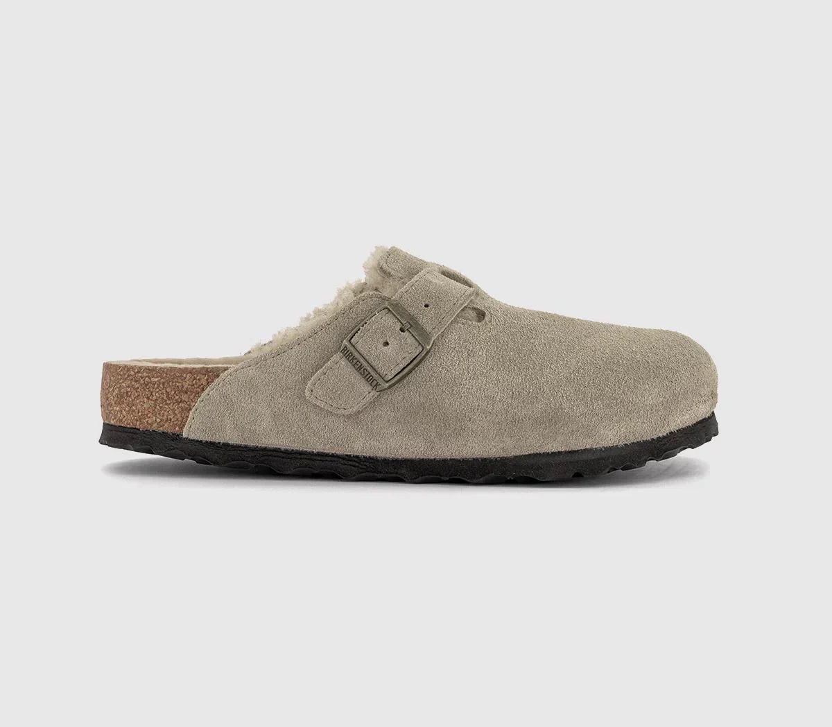 Womens BIRKENSTOCK Boston Shearling Clogs Taupe UK Size 5.5 EU39