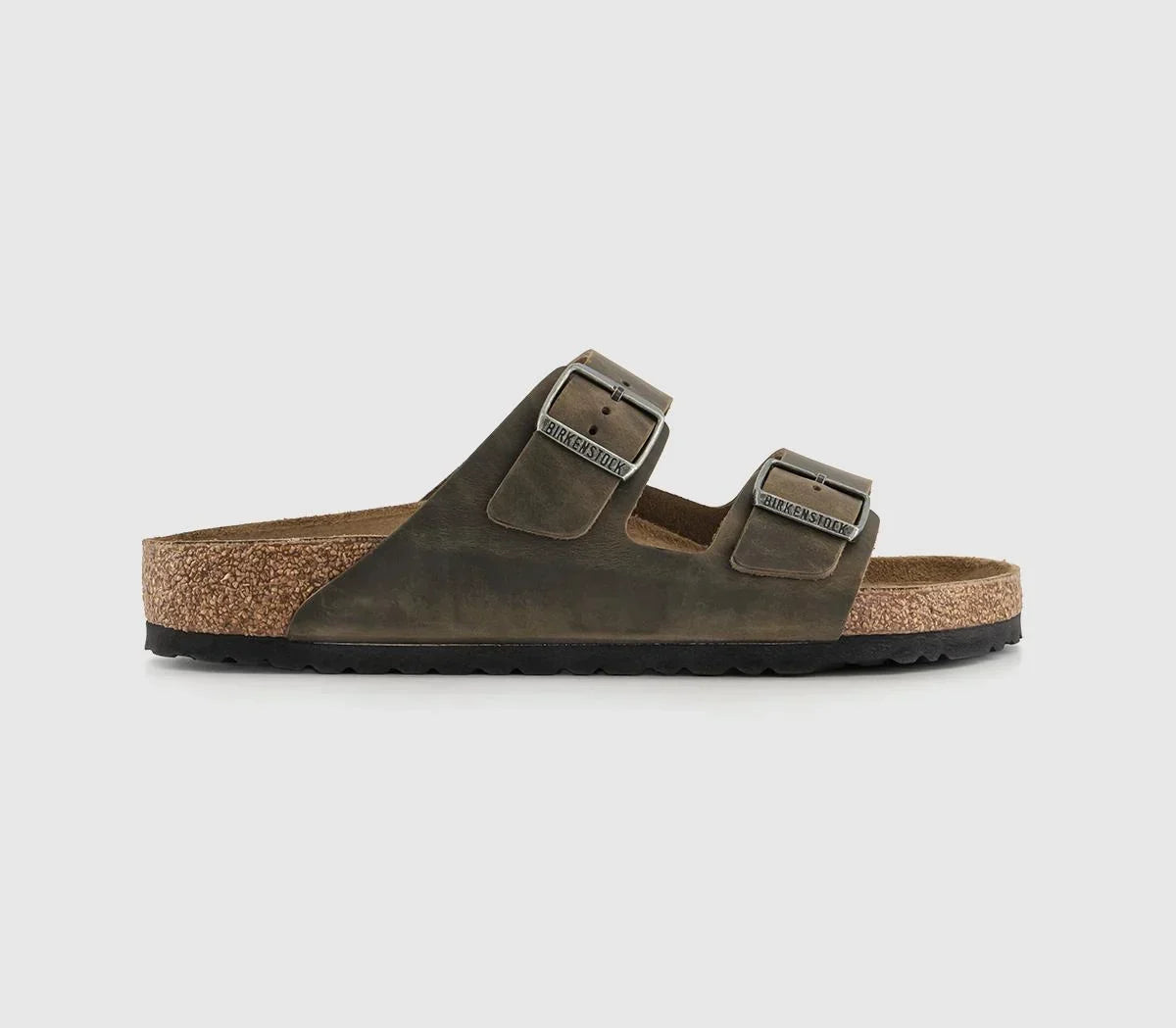 Mens BIRKENSTOCK Arizona Two Strap Sandals Faded Khaki Oiled Leather UK Size 8 EU42