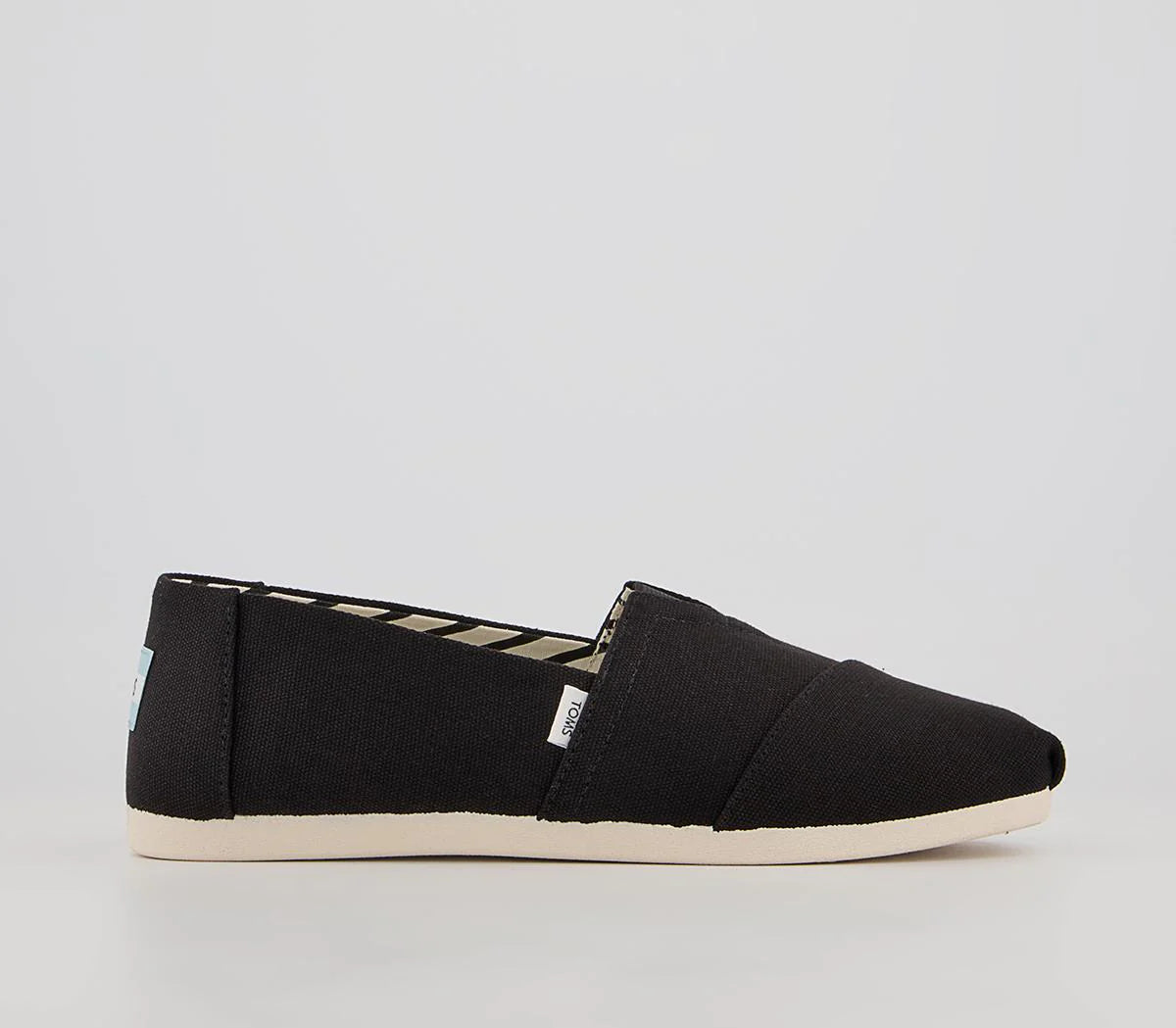 Mens TOMS Classic Alpargata Black Recycled Cotton Canvas UK Size 8
