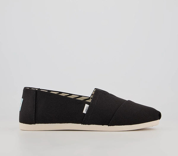 Mens TOMS Classic Alpargata Black Recycled Cotton Canvas UK Size 8
