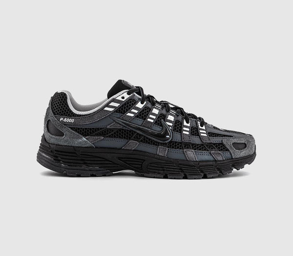 Odd sizes - Nike P-6000 Trainers Anthracite Black Chrome Metallic Silver UK Sizes Right 6 EU39/Left 6 EU40