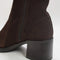 Womens OFFICE Annabella Square Toe Leather Block Heel Boots Brown Suede UK Size 5