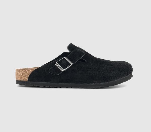 Mens BIRKENSTOCK Boston Clogs Suede Black UK Size 11.5 EU46