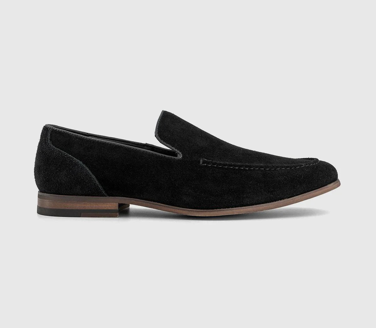 Mens OFFICE Channing Suede Loafers Black UK Size 9