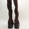 Womens OFFICE Karamel Knee High Block Heel Boots Brown Suede UK Size 6