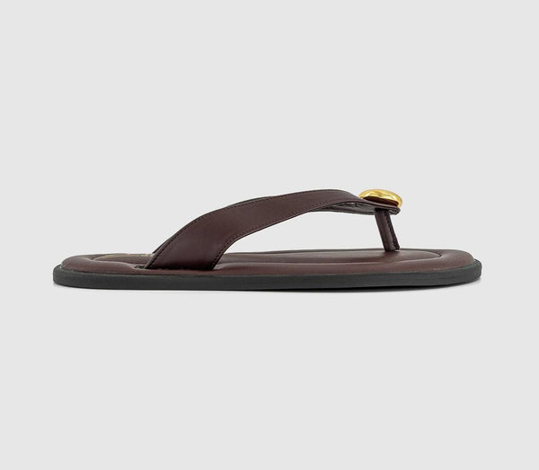 Womens OFFICE Sl Sardinia  Hardware Toe Post Brown