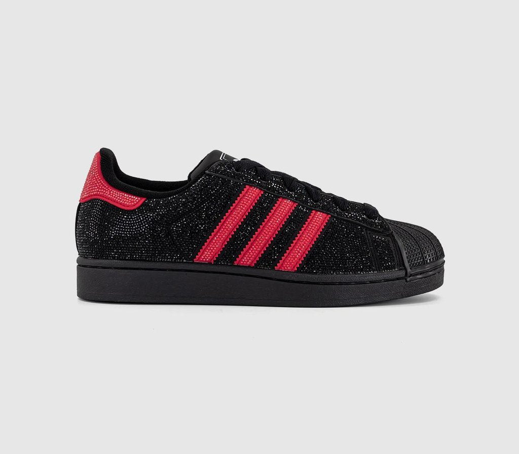 adidas Superstar II Trainers Rhinestone Black Better Scarlet Silver Metallic