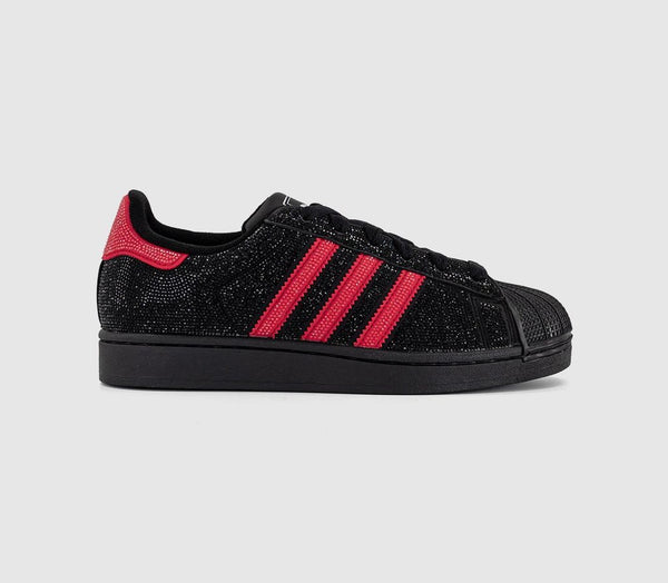 adidas Superstar II Trainers Rhinestone Black Better Scarlet Silver Metallic