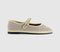 Womens Flabelus Mary Janes Linen Beige Yellow Linen
