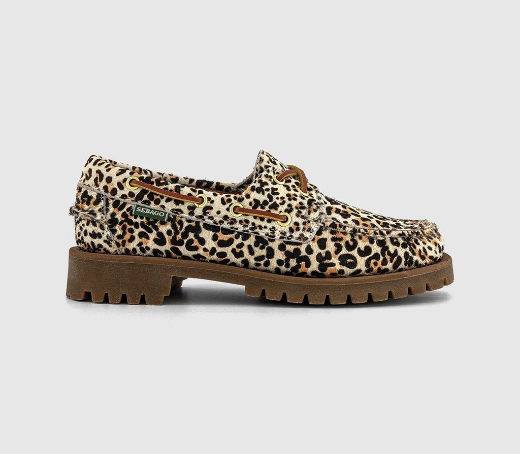 Womens Sebago Ranger Wild Boat Shoes Leopard