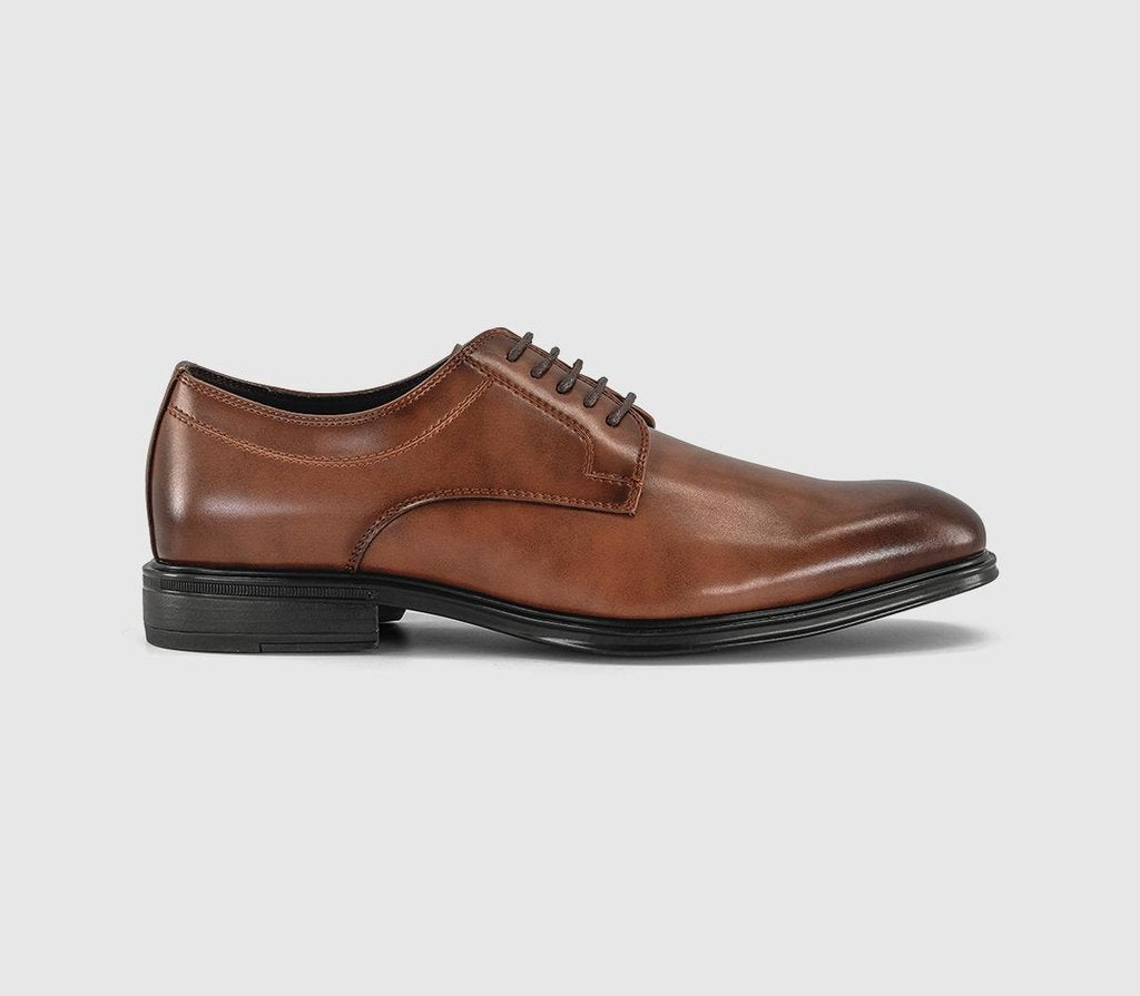 Mens OFFICE Miles 5 Eye Derby Shoes Tan