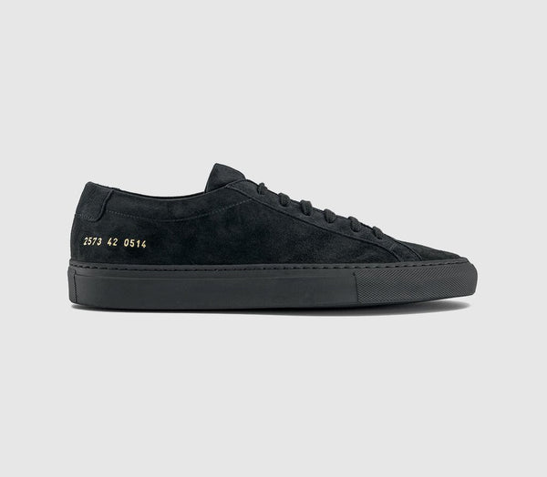 Common Projects Achilles Premium Trainers Off Black Suede