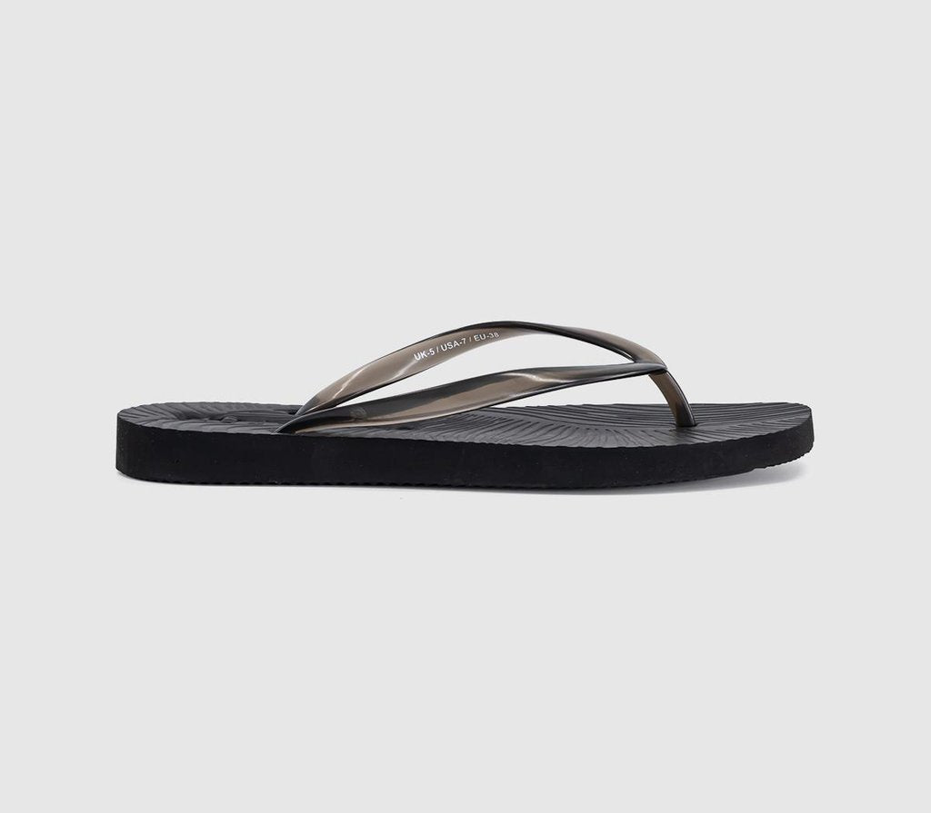 Womens Sleepers Tapered Flip Flop Black Transparent