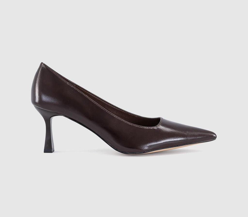 Womens OFFICE Makeover Kitten Heels Court Brown