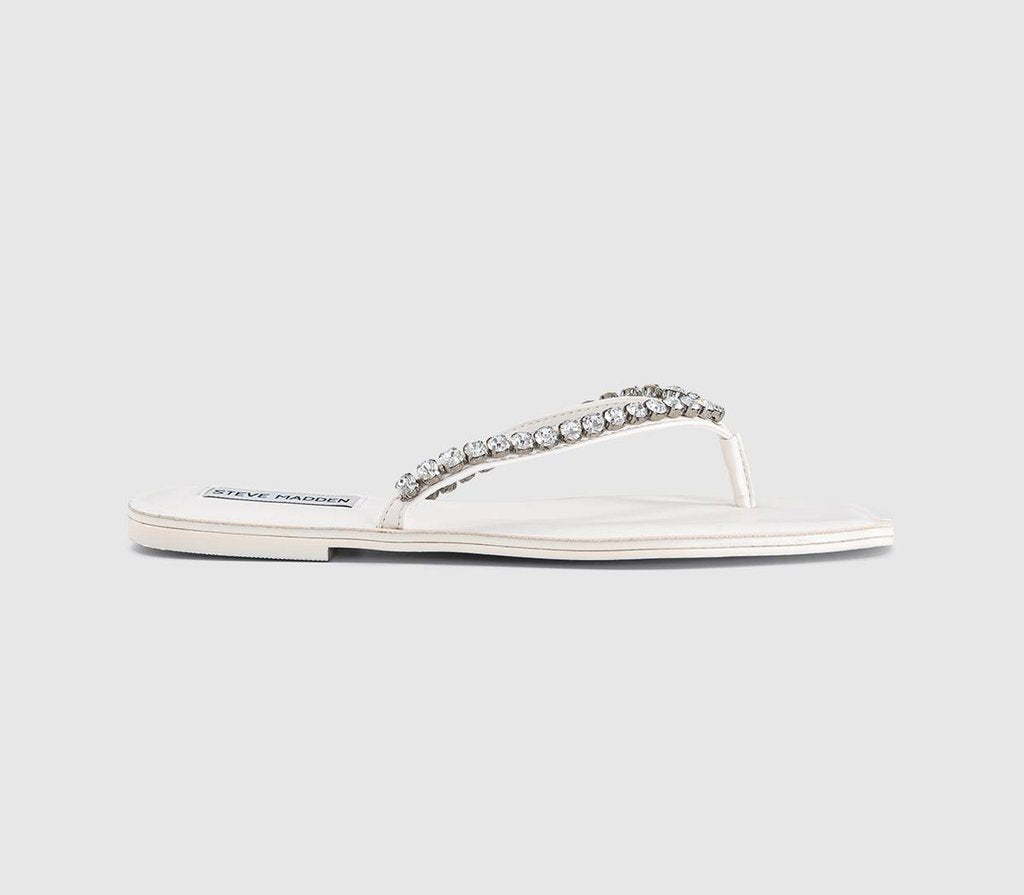Womens Steve Madden Kustom Flip Flops White