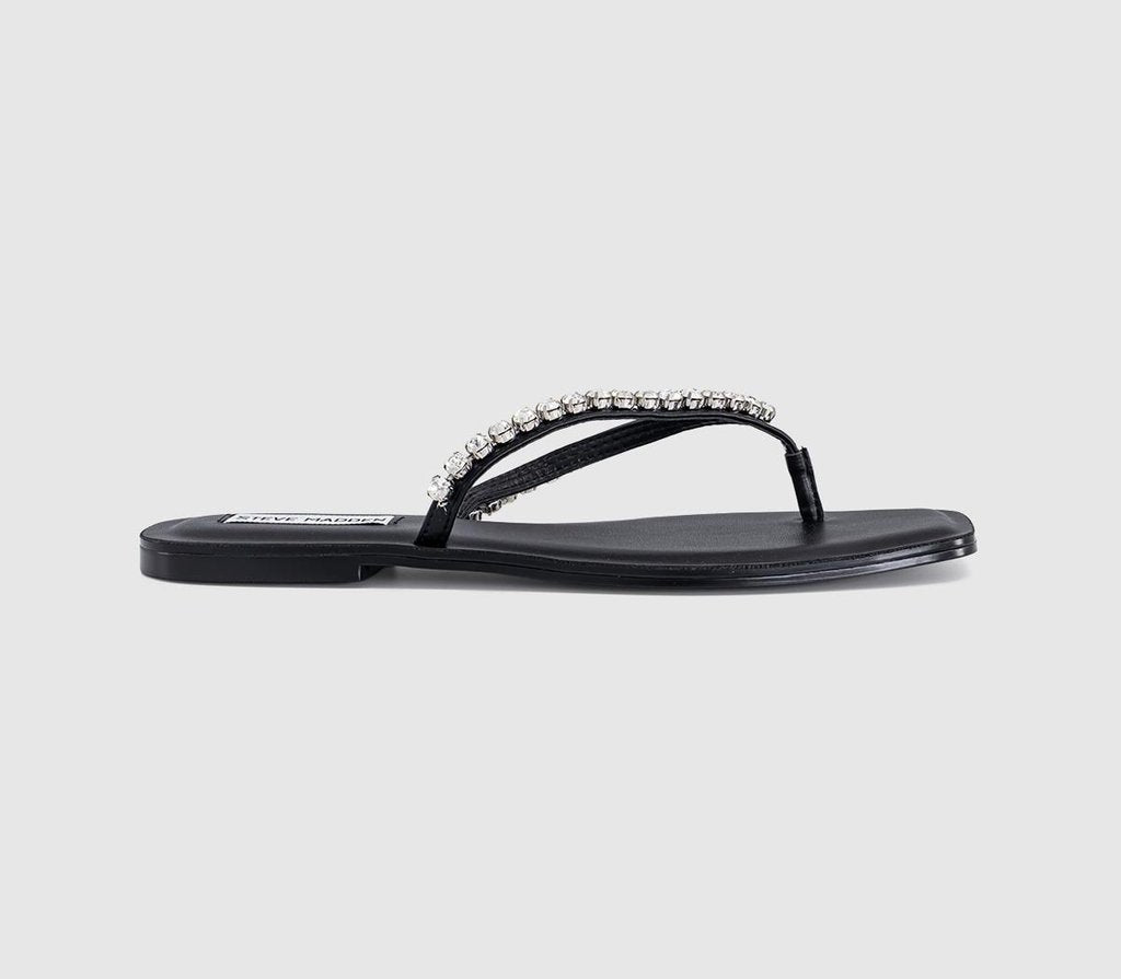 Womens Steve Madden Kustom Flip Flops Black
