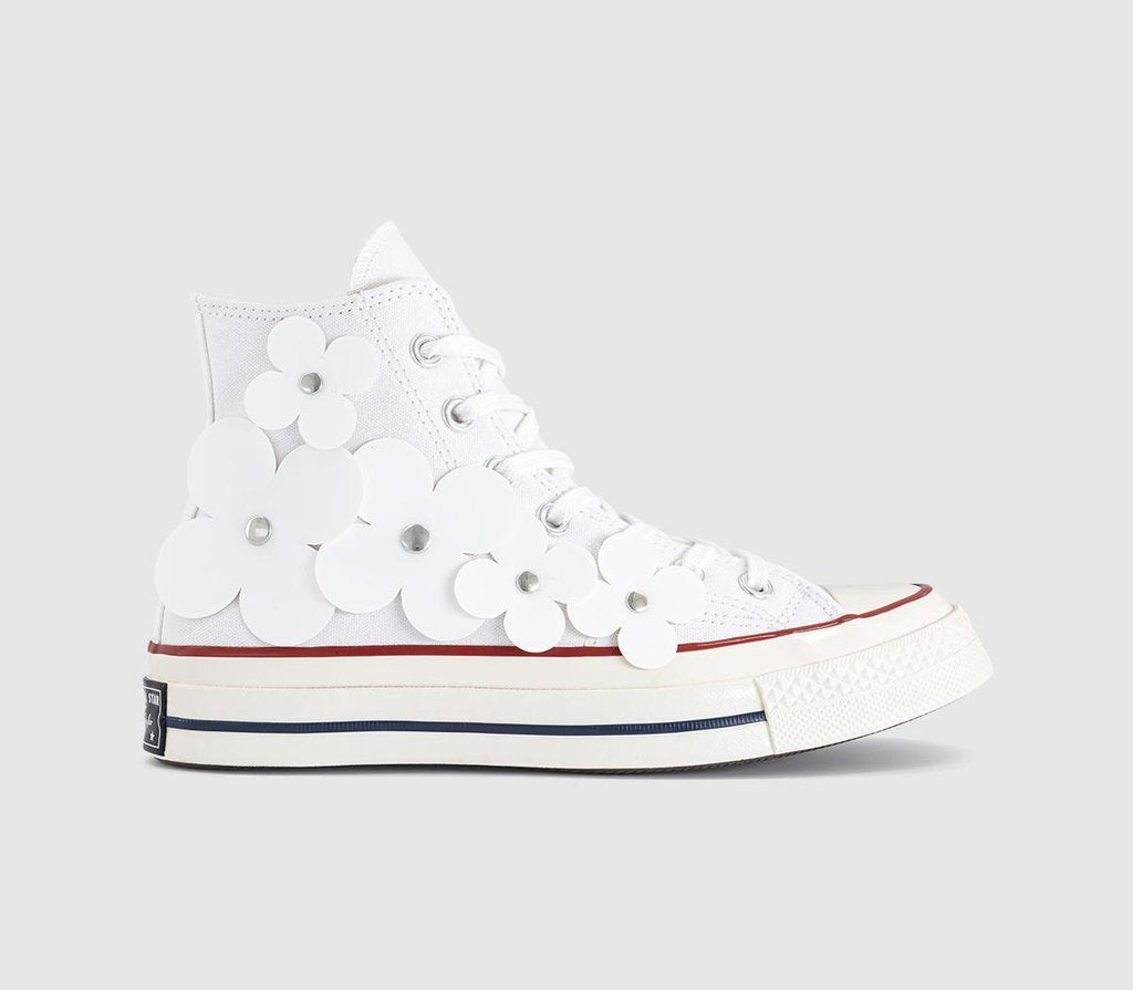 Converse All Star Hi 70s Trainers White Flowers Ltd