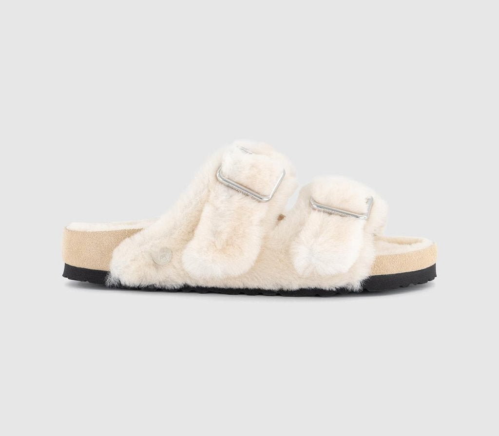 Womens 1774 BIRKENSTOCK Arizona Shearling Sandals Cream