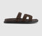 Womens OFFICE Sl Serena  Cut Out Two Strap Footbed Sandal Brown Suede