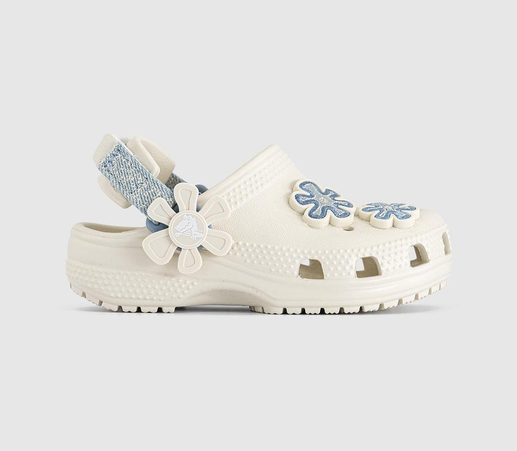 Kids Crocs Classic Denim Clogs Toddler Summit White