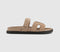 Womens OFFICE Sl Serena  Cut Out Two Strap Footbed Sandal Taupe Suede