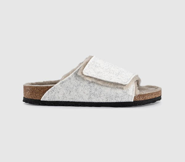 Mens BIRKENSTOCK Solana Shearling Sliders Oyster