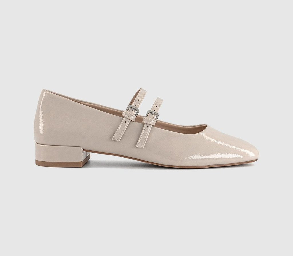 Womens OFFICE Sl Frances  Two Strap Mary Jane Off White Patent