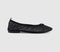 Womens OFFICE Flutter Mesh Bow Ballerinas Black