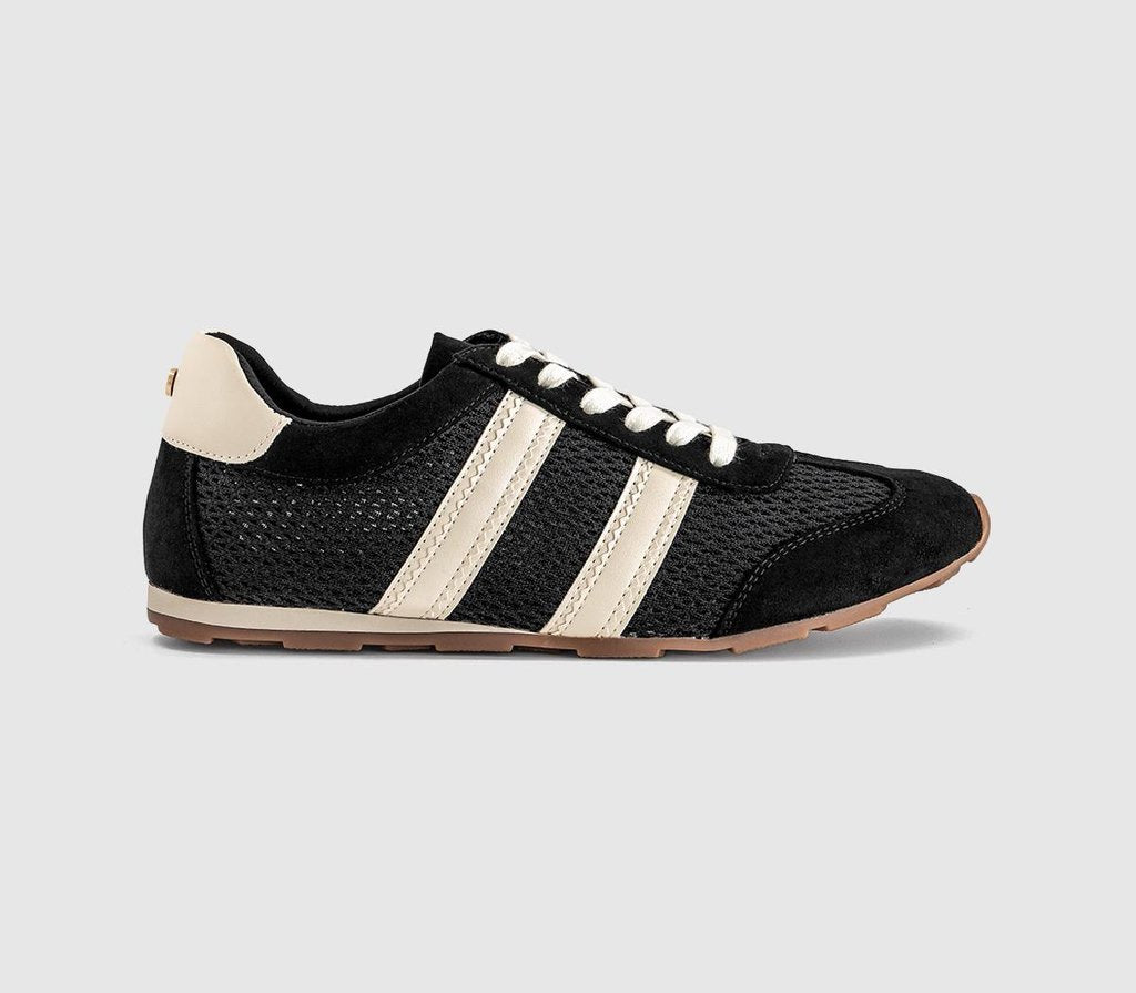 OFFICE Tropical Mesh Slim Sole Lace Up Trainers Black