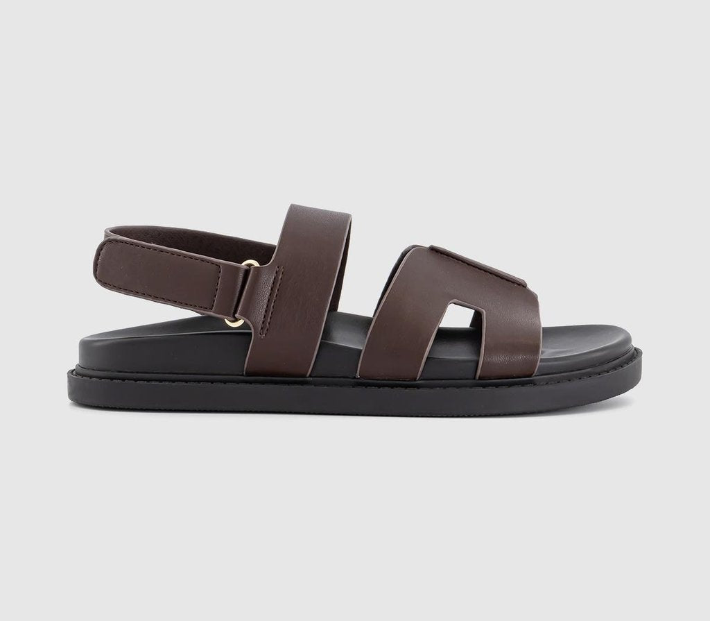 Womens OFFICE Sl Shelby Slingback Cut Out Footbed Sandal Brown