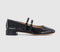 Womens OFFICE Sl Frances  Two Strap Mary Jane New Black Patent