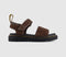 Kids Dr. Martens Marlowe Flower Kids Sandals Dark Brown Tumbled Nubuck