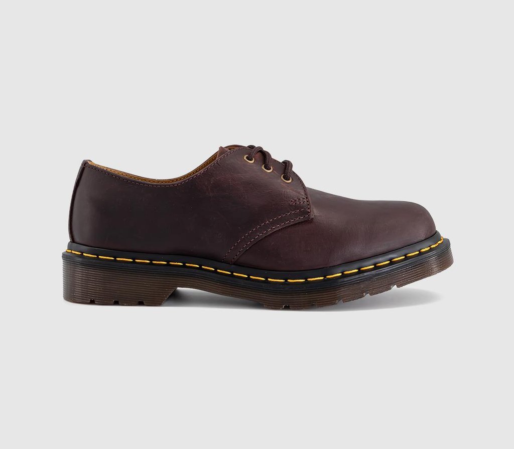 Womens Dr. Martens 3 Eyelet Shoes Cherry Red Crazy Horse