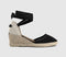 Womens OFFICE Melissa Ankle Tie Espadrille Wedges Black