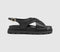 Womens EARTHADDICT Fleur Cross Over Chunky Sandals Black Leather