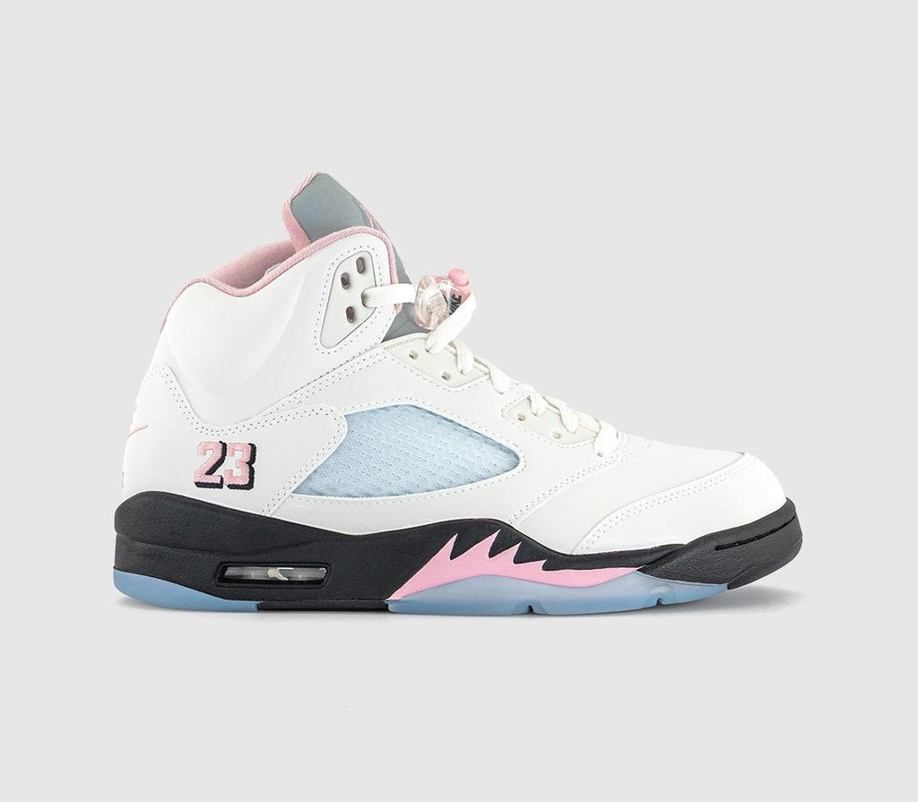Jordan Air Jordan 5 Retro Trainers White Med Soft Pink Black