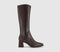 Womens OFFICE Kiwi Stretch Leg Block Heel Knee Boots Brown