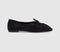 Womens OFFICE Frenzie Key Hole Ballet Pumps Black Faux Suede