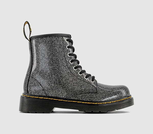 Kids Dr. Martens 1460 Junior Boots Black Silver Glitter