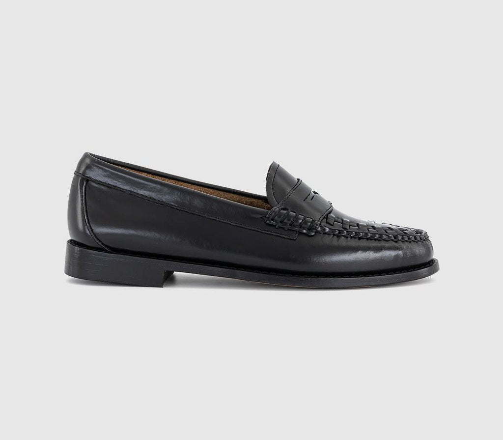 Womens G.H Bass & Co Weejun Penny Weave Loafers Black