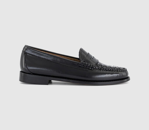 Womens G.H Bass & Co Weejun Penny Weave Loafers Black