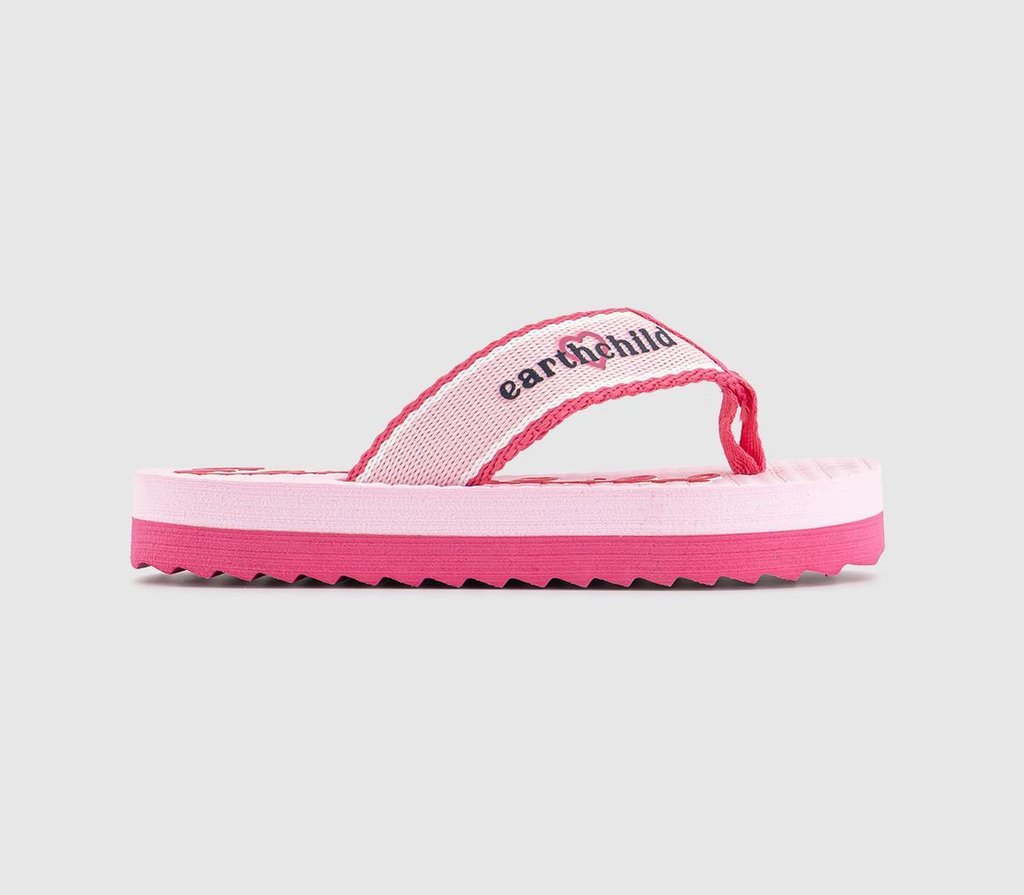 Kids EARTHCHILD Chunky Flip Flops Pink Multi