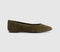 Womens OFFICE Sl Fairytale  Leather Ballerina Olive Suede