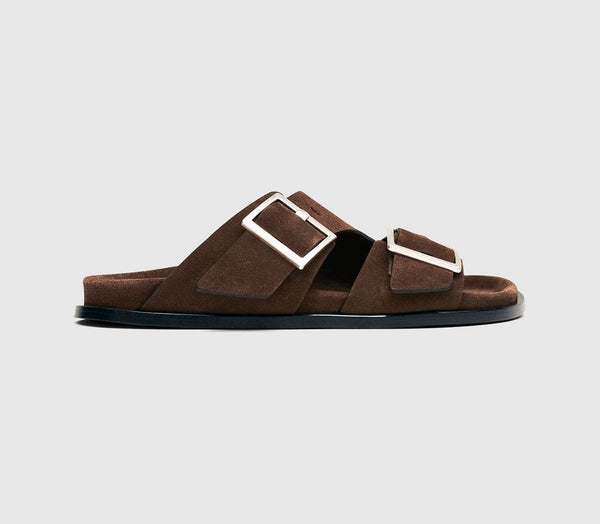 Womens ALOHAS Alba Sandals Brown Suede