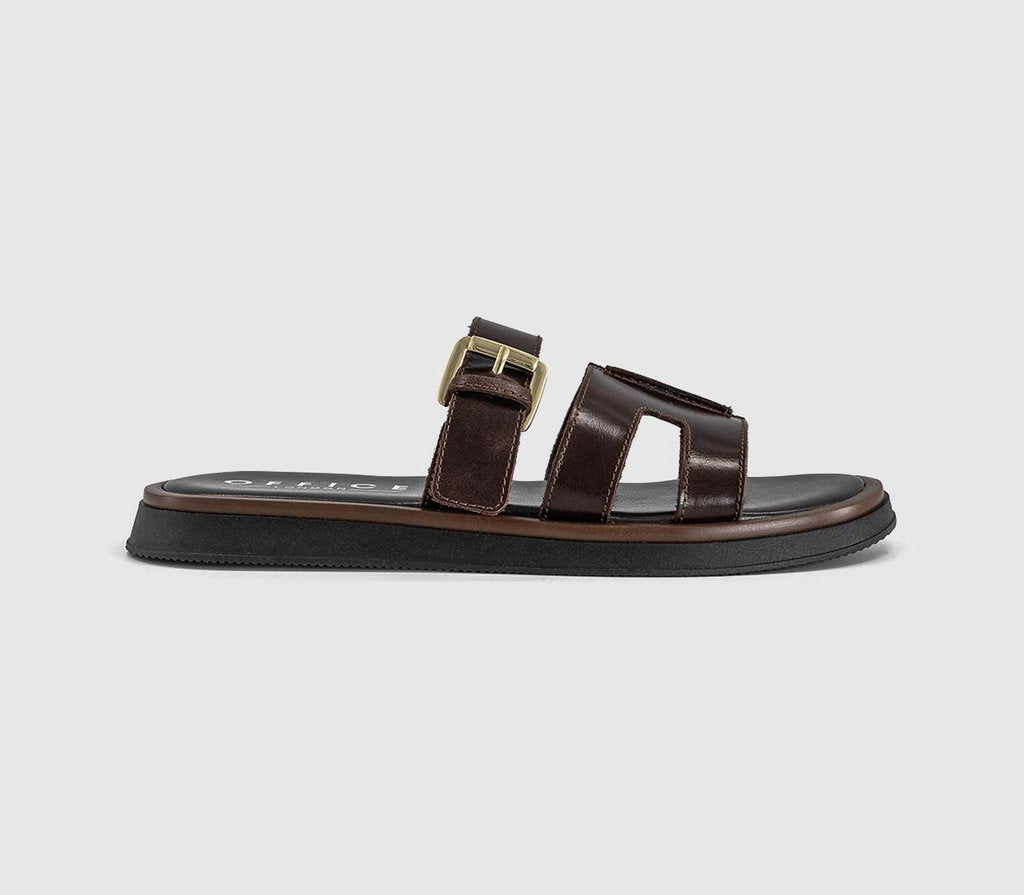 Womens OFFICE Sullie Cut Out Buckle Sandals Chocolate Brown