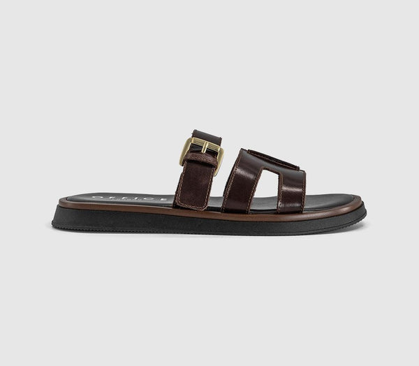 Womens OFFICE Sullie Cut Out Buckle Sandals Chocolate Brown