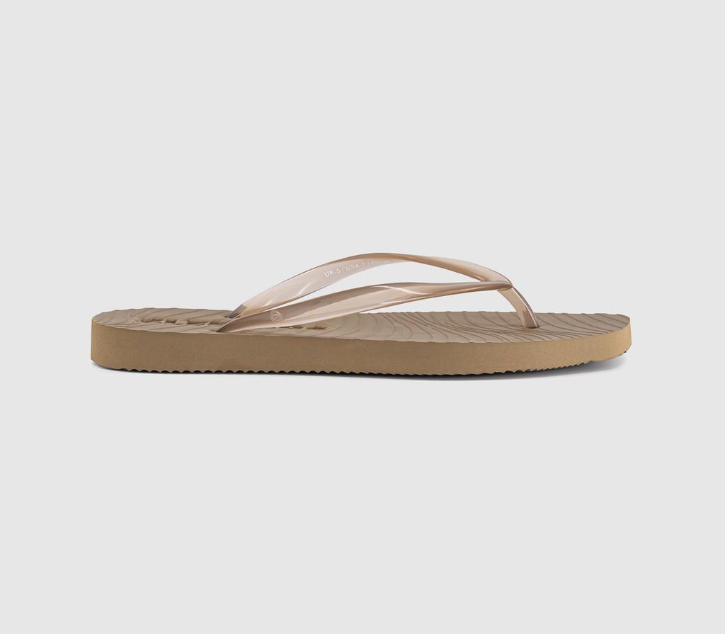 Womens Sleepers Tapered Flip Flops Sand Transparent
